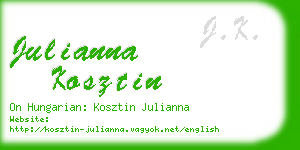 julianna kosztin business card